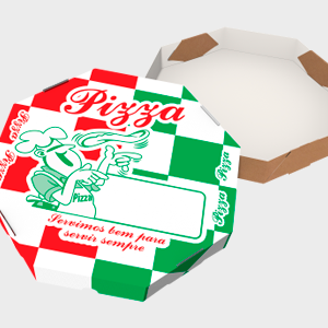 CAIXA DE PIZZA25 CM ESTAMPADA   500UN	4X0	PAPELÃO 340G	25X25CM